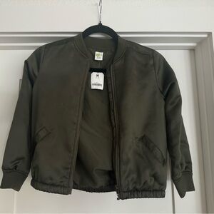 NWT Girls satin bomber jacket | Olive Green | Size: M/ 7-8